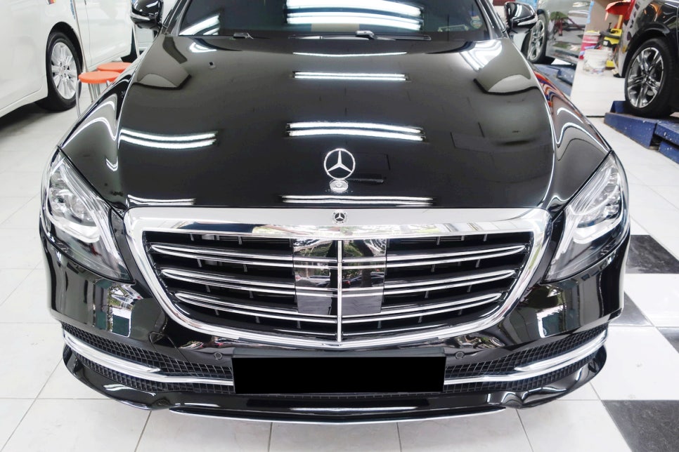 마포구 덴트 광택 전문점 벤츠 S560 광택 복원 시공 전