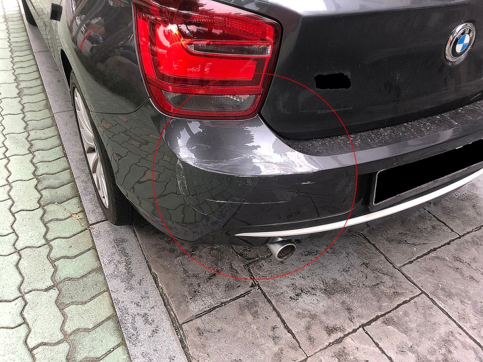 BMW 118D 범퍼 시공 전 2