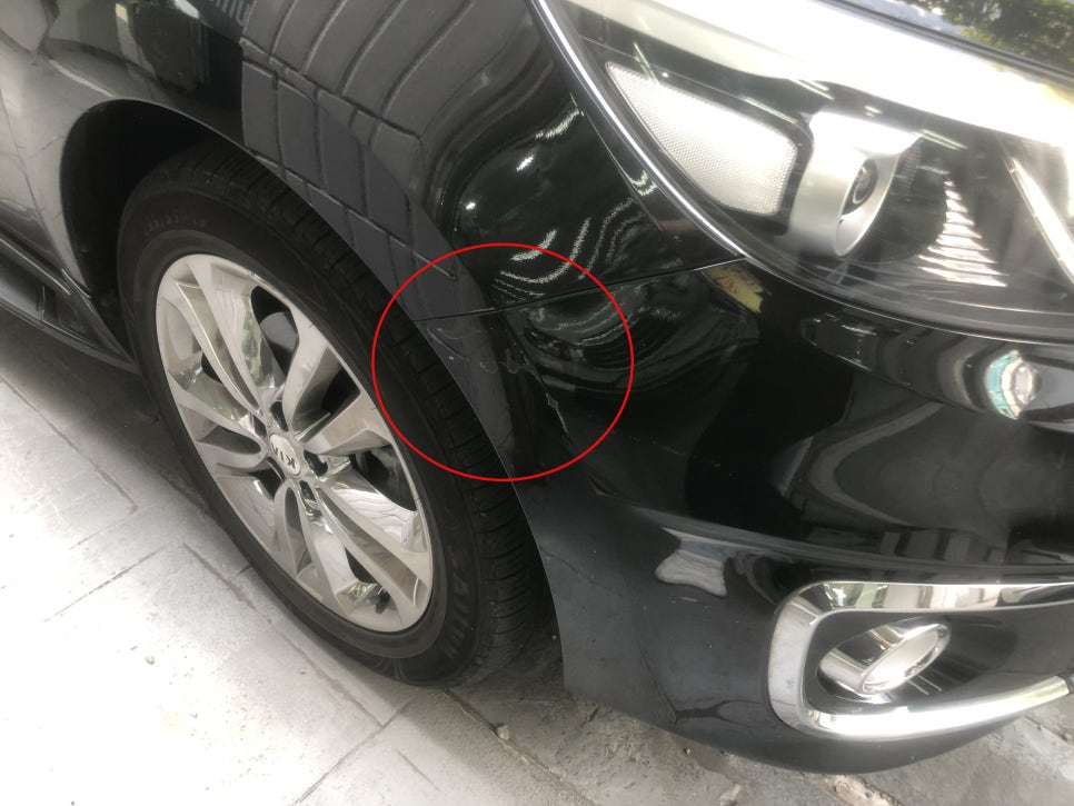 카니발 범퍼 휀다 시공 전 3