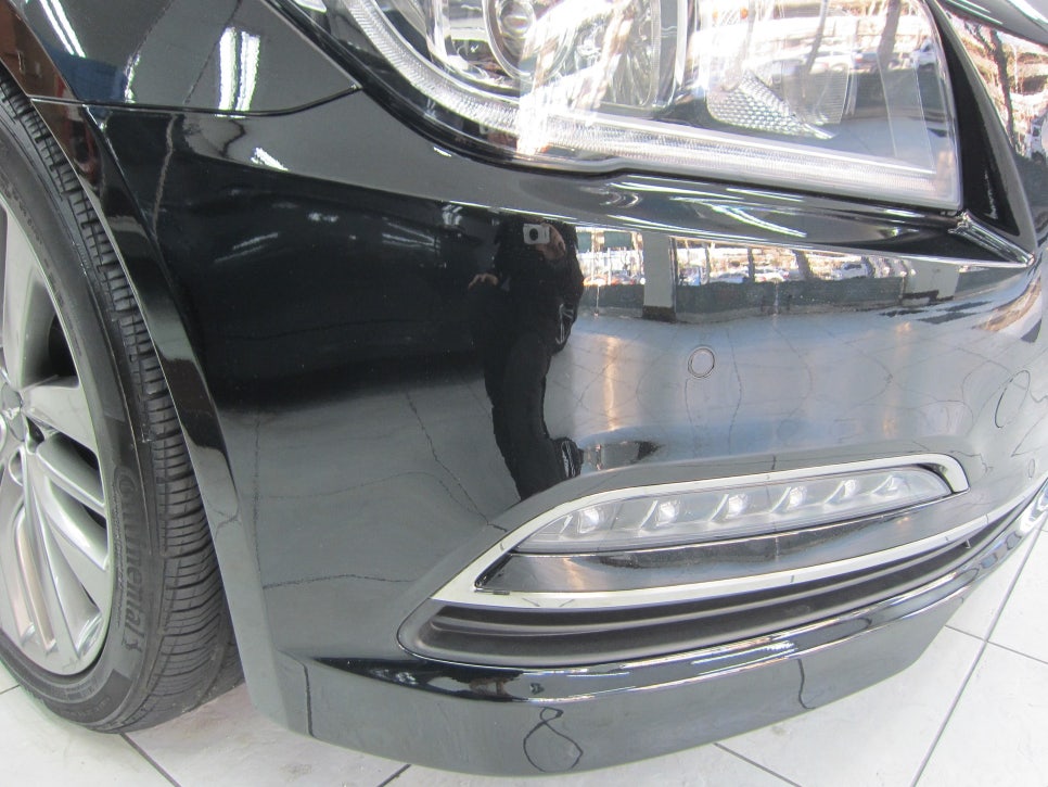 제네시스 G80 앞범퍼 흠집 제거 및 도색 완료 후