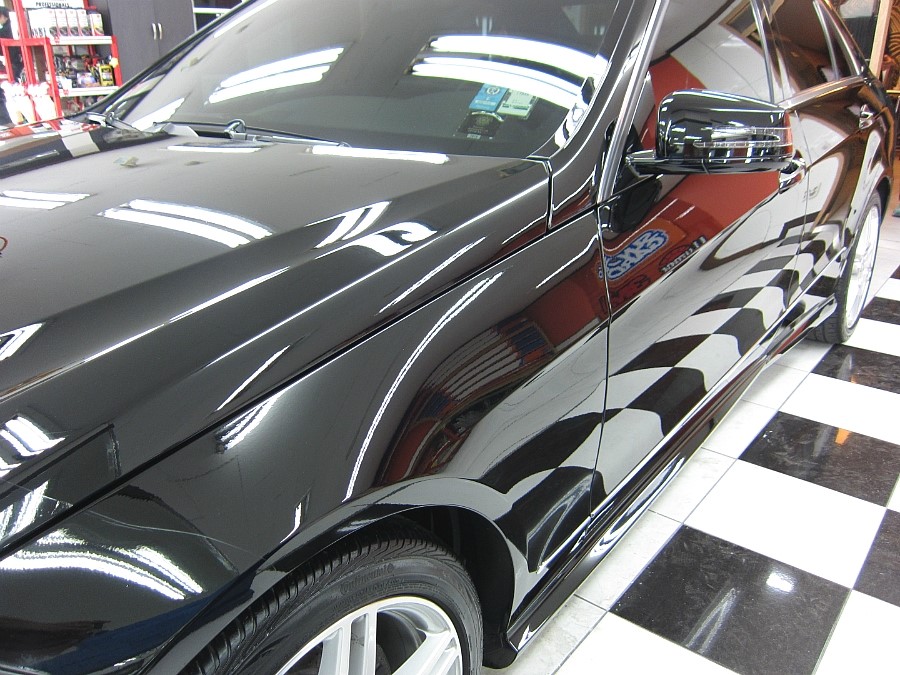 벤츠 E350 광택 시공 전 도장면 스크레치 상태
