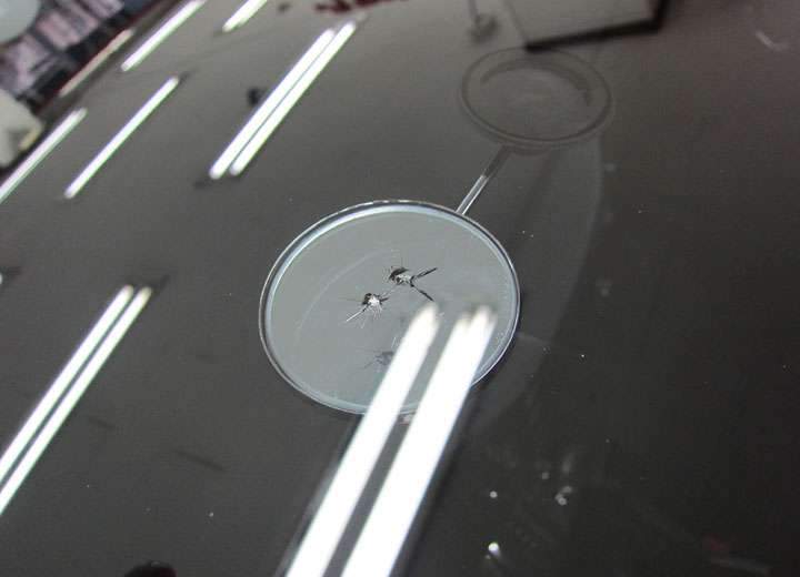 스포티지R 돌맞은유리 지동차유리복원 시공 후