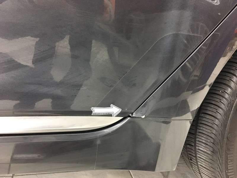 [마포구 본점 모터큐브] 기아 K9 뒤 펜더 덴트 복원 시공 전