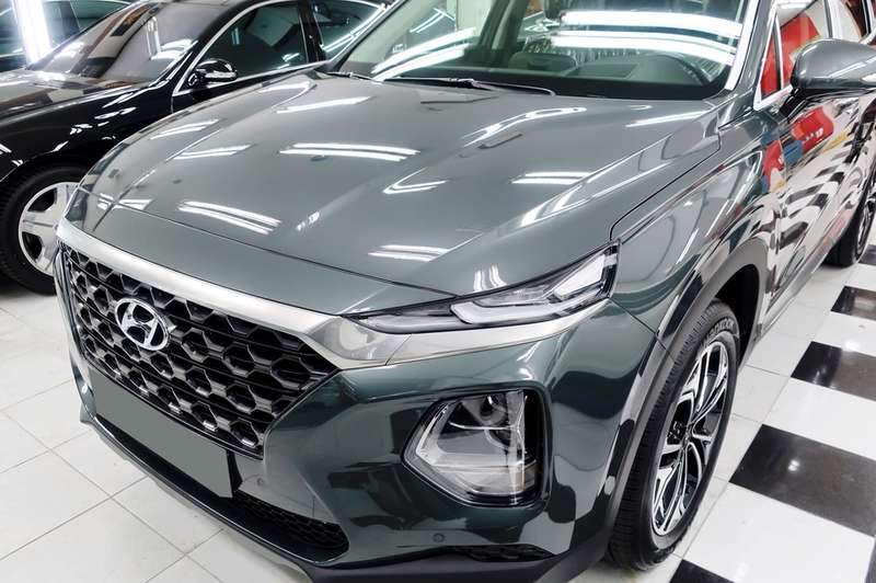 싼타페 유리막 코팅 시공 사진