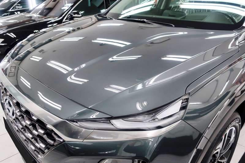 싼타페 유리막 코팅 시공 사진