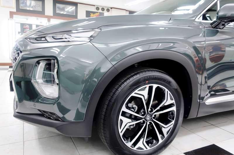 싼타페 유리막 코팅 시공 사진