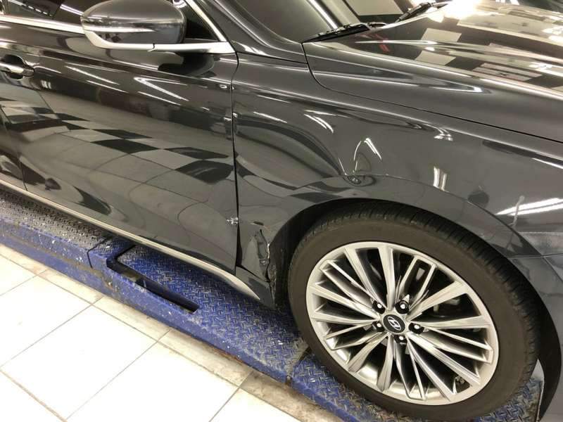 마포구 합정동 도색 현대 그랜저 덴트 복원에 광택 복원 시공 전