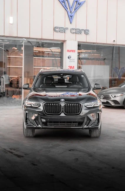 BMW 유리막코팅 마감 후 광택 상태